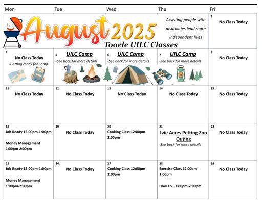 Calendar- Tooele- August 2025