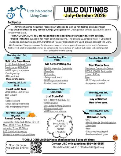 Outings- July- October 2025