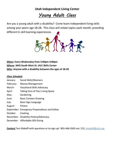 Young Adult Class 2022 Schedule
