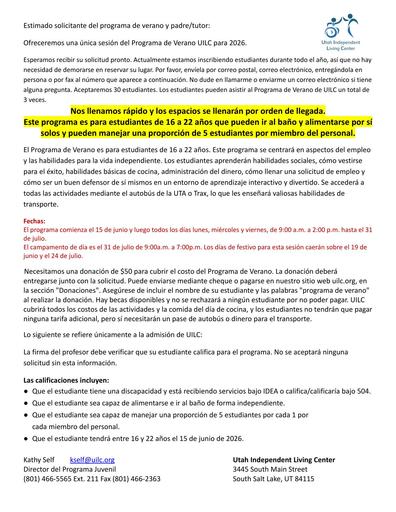 Summer Program 2026 Application